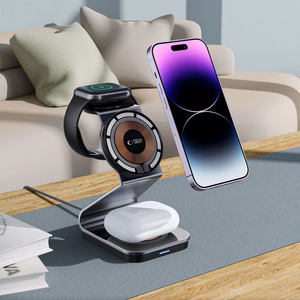 Tech-Protect QI15W-A29 3-in-1 induktīvais lādētājs ar MagSafe viedtālrunim / Apple Watch / AirPods - Melns