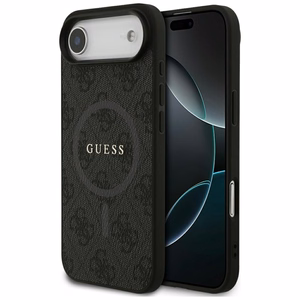 Guess 4G gredzena klasiskā logotipa magnētiskais viedtālruņa apvalks iPhone 17 Air - melns