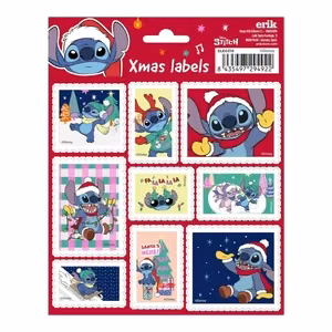 Disney Stitch 18 pašlīmējošu Ziemassvētku uzlīmju komplekts