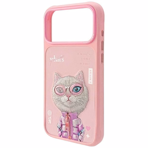 Nimmy Cool&Cute 2.0 Kaķa apvalks viedtālrunim iPhone 17 Pro Max - rozā