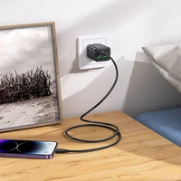 Viedtālruņa lādētājs Hoco 2 x USB C + 2 x USB A QC3.0 PD 3A 20W + kabelis USB C uz Lightning N55 melns