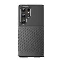 Thunder viedtālruņa apvalks Samsung Galaxy S25 Ultra silikona bruņots apvalks - melns