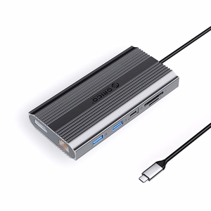 Orico XDR 12in1 USB-C Docking Station USB-A USB-C 2x HDMI 4K 60Hz DisplayPort 4K 60Hz RJ45 Gigabit PD 100W SD and microSD Card Reader - Gray