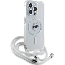 Karl Lagerfeld IML Choupette Head & Cord Magnētiskais viedtālruņa apvalks iPhone 14 Pro - caurspīdīgs