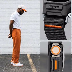 Spigen Lite Fit Pro siksniņa un rūdīta stikla ekrāna aizsargs Apple Watch Ultra 49 mm, melni