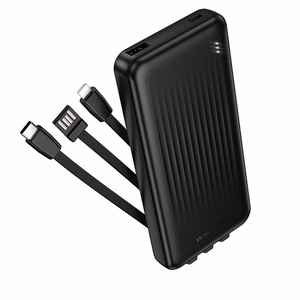 Borofone Portatīvais lādētājs BJ79 Clever - USB - ar Type C un Lightning kabeliem melns