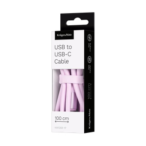 Kruger&Matz Basic USB–USB-C silikona kabelis, 1 m, rozā