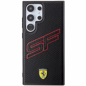 Ferrari Big SF Perforated viedtālruņa apvalks Samsung Galaxy S24 Ultra - melns