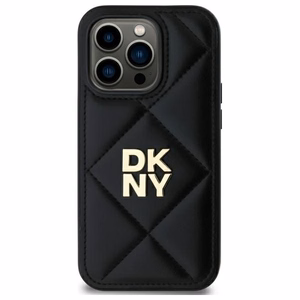 DKNY Quilted Stack Logo viedtālruņa apvalks iPhone 14 Pro - melns