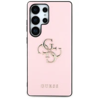 Guess Graudains Liels 4G Logotips Mazs Klasiskais Logotips Viedtālruņa apvalks Samsung Galaxy S25 Ultra rozā