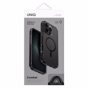 Uniq Combat iPhone 16 Pro Max 6.9" viedtālruņa apvalks ar Magclick uzlādi melns / oglekļa melns