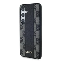 DKNY Ādas rūtainais magnētiskais apvalks Samsung Galaxy S24+ - melns