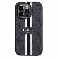 Guess GUHMP15LP4RPSK iPhone 15 Pro 6.1" melns maciņš 4G Printed Stripes MagSafe