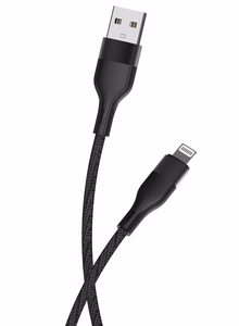 Maxlife MXUC-07 cable USB - Lightning 1,0 m 2,4A black nylon
