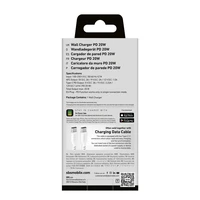 SBS TETRPD20W 20W USB-A USB-C sienas lādētājs ar Power Delivery - balts