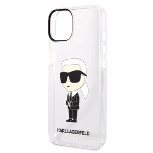 Karl Lagerfeld Ikonik Karl viedtālruņa apvalks iPhone 14 Plus - caurspīdīgs