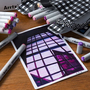 Double-sided Marker Pens ARRTX Oros, 24 Colours, violets tone shade