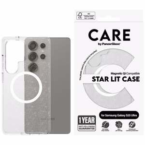 CARE by PanzerGlass Flagship Urban Combat StarLight Balts QI viedtālruņa apvalks Samsung Galaxy S25 Ultra - Caurspīdīgs