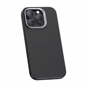 Benks Magnētiskais Armor Pro Kevlara apvalks ar metāla rāmi 600D (AD66) priekš iPhone 16 Pro Max melns ( Kameras vadības poga )