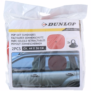 Dunlop automašīnas sānu logu saulessargi, 36 × 44 cm, 2 gab., sarkani