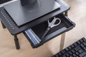 Gembird MS-TABLE-D-01 regulējams monitora statīvs ar atvilktni