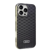 Audi IML Izšuvuma raksts Magnētiskais iPhone 16 Pro Max 6.9" melns/melns cietais apvalks AU-IMLMIP16PM-Q5/D3-BK