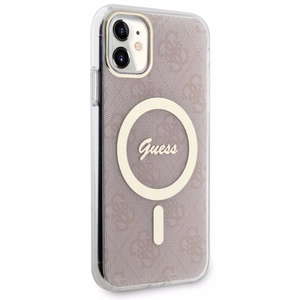 Guess GUHMN61H4STP iPhone 11 6.1" rozā/rozā cietais apvalks 4G MagSafe