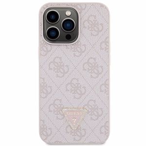 Guess GUHCP13XP4TDSCPP apvalks iPhone 13 Pro Max 6.7" - rozā krustenisks 4G metāla logotips