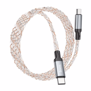 Кабель USB C to USB C Hoco 3A 60W LED 1 м U112 серый