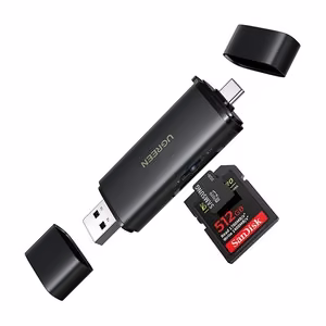 Ugreen 65024 2in1 USB-C / USB-A SD 4.0 UHS-II karšu lasītājs - melns