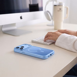 Tech-Protect MagPrime MagSafe CC maciņš, paredzēts iPhone 18 Pro / 17 Pro, matēti gaiši zils