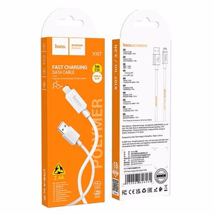Kabelis USB-A uz Lightning Hoco 2,4A 1 m X107 balts