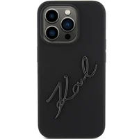 Karl Lagerfeld silikona vāciņš Karl Script iPhone 15 Pro - melns