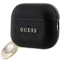 Guess GUAP2PGEHCDK apvalks AirPods Pro 2 - melns Fixed Glitter Heart Diamond Charm