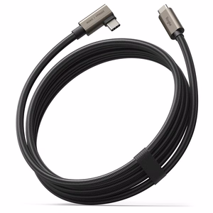 Ringke 3.2 gen. 2x2 USB-C, PD 3.1 240W 2m leņķveida kabelis - melns