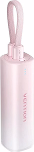 Portatīvais lādētājs Vention FHWR0 5000mAh 20W + USB-C uz Lightning kabelis (rozā)
