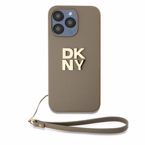 DKNY Viedtālruņa apvalks ar siksniņu un logotipu iPhone 15 Pro Max - bēšs