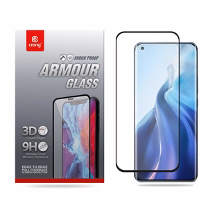 Crong 3D Armor Glass Full Glue 9H rūdīta stikla ekrāna aizsargs Xiaomi Mi 11, ar uzstādīšanas rāmi