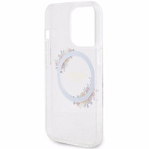 Guess IML Flowers Wreatch MagSafe viedtālruņa apvalks iPhone 15 Pro Max - caurspīdīgs