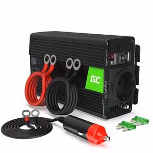 Green Cell INV03DE automašīnas/telpu strāvas pārveidotājs, 500 W, melns