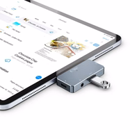 HUB Tech-Protect V6 4in1 USB-C - USB-A 3.0 / USB-C PD100W / HDMI / mini jack 3.5mm - pelēks