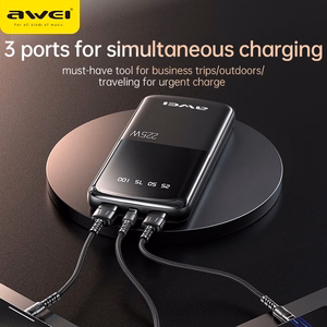 Внешний аккумулятор Power Bank Awei P10K 22.5W 10000mAh черный