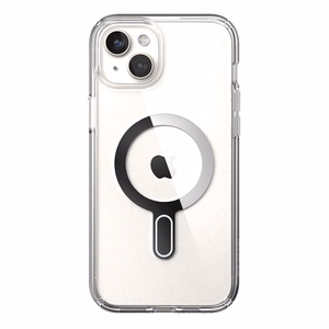 Speck Presidio Perfect-Clear MagSafe vāciņš ar ClickLock ierīcei iPhone 15 Plus / 14 Plus, caurspīdīgs ar hroma krāsas gredzenu