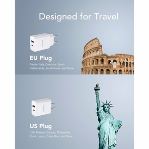 VEGER ceļojumu lādētājs USB A + Type C PD QC3.0 3A 30W VLS302U balts