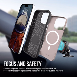 Perfectionists Trīsstūra Mag futrālis iPhone 15 Pro rozā zelts