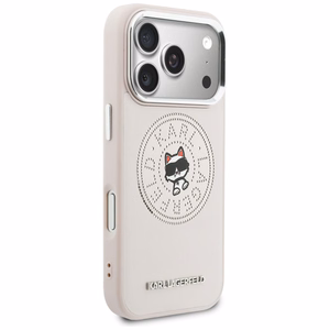 Karl Lagerfeld Point & Choupette Sketch MagSafe Maciņš for iPhone 17 Pro - rozā