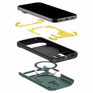 Spigen Tough Armor Mag MagSafe maciņš, paredzēts Google Pixel 11 Pro, tumši zaļš