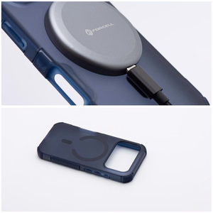 Case for iPhone 17 Pro / 18 Pro (low camera edge) Forcell F-Protect BumperX Premium compatible with MagSafe navy blue