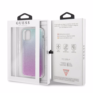 Guess GUHCN58PCUGLPBL iPhone 11 Pro rose blue/pink blue hard case Glitter Gradient