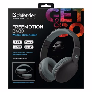 HEADPHONES DEFENDER BLUETOOTH FREEMOTION B480 melns